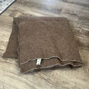 Vintage L. L. Bean Wool Blanket 65x70 Brown Freeport Maine USA